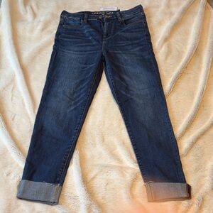 NWT American Eagle Outfitters Women's Super Hi-Rise Jegging Crop Dark Blue Jeans